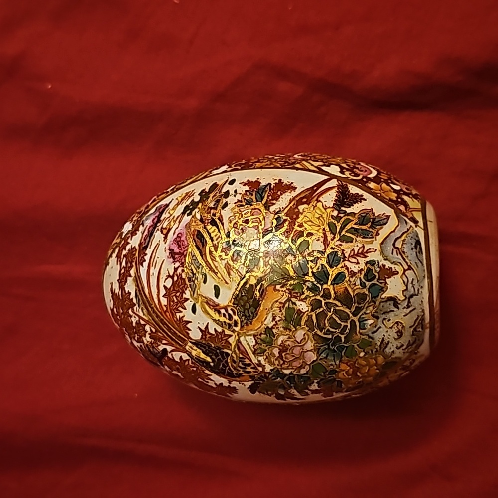 Vintage Satsuma Porcelain Egg.
